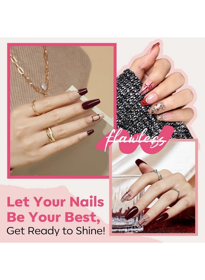 موديل ونز طلاء أظافر موديلونز، 6 ألوان، أحمر، عاري، ذهبي، لامع، سريع الجفاف، عنابي، لامع، مجموعة طلاء أظافر صغيرة، مانيكير ربيعي، عيد الحب، فن أظافر منزلي، هدية للنساء والفتيات - Image 2