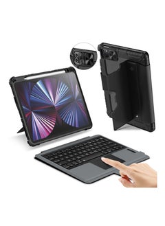 Nillkin Bumper Combo Keyboard Case Compatible with Apple iPad Air 2022 Air 5-Apple iPad Air 10.9 2020 with Magic Trackpad Built-in Pencil Holder Detachable Keyboard Sliding Camera Cover
