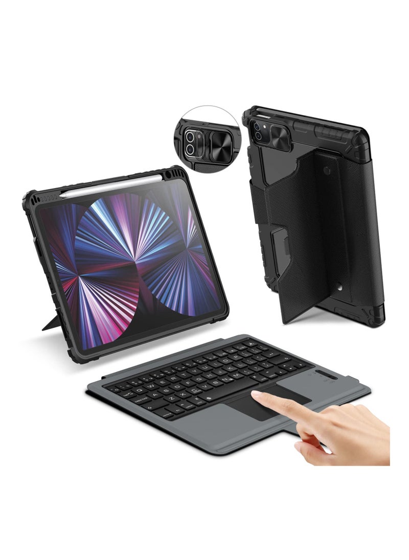 Nillkin - Nillkin Bumper Combo Keyboard Case Compatible with Apple iPad Air 2022 Air 5-Apple iPad Air 10.9 2020 with Magic Trackpad Built-in Pencil Holder Detachable Keyboard Sliding Camera Cover - Image 1