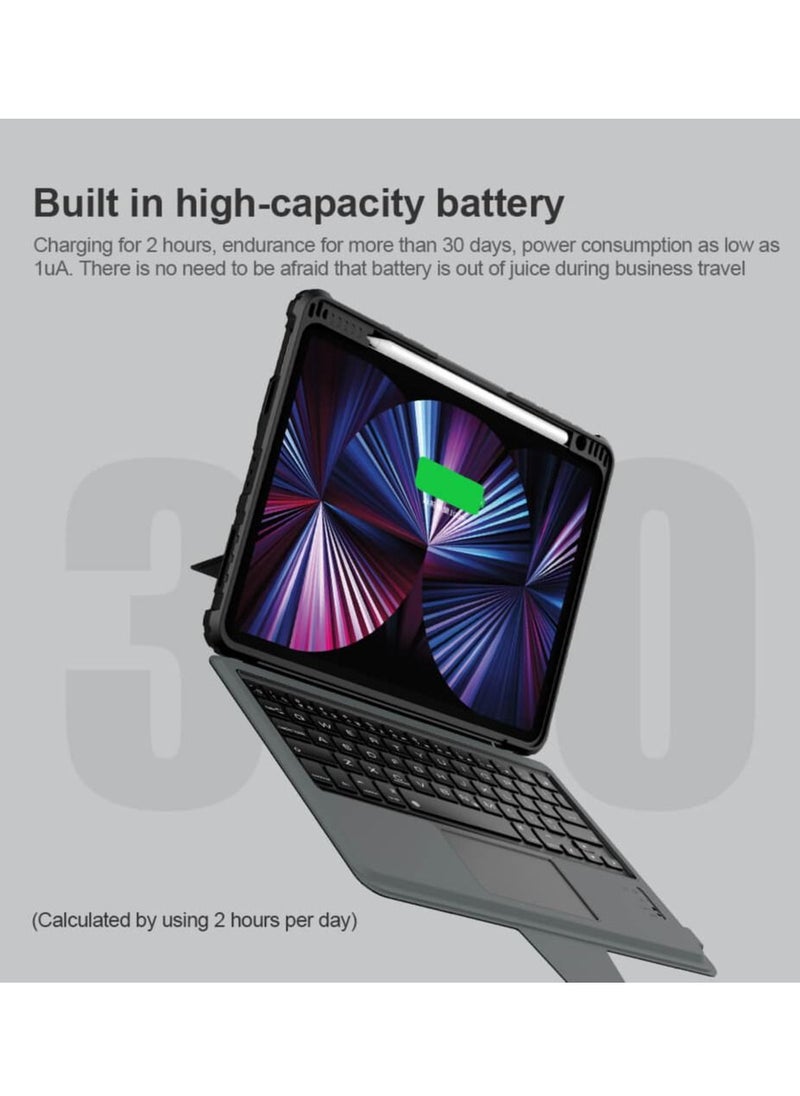 Nillkin - Nillkin Bumper Combo Keyboard Case Compatible with Apple iPad Air 2022 Air 5-Apple iPad Air 10.9 2020 with Magic Trackpad Built-in Pencil Holder Detachable Keyboard Sliding Camera Cover - Image 1