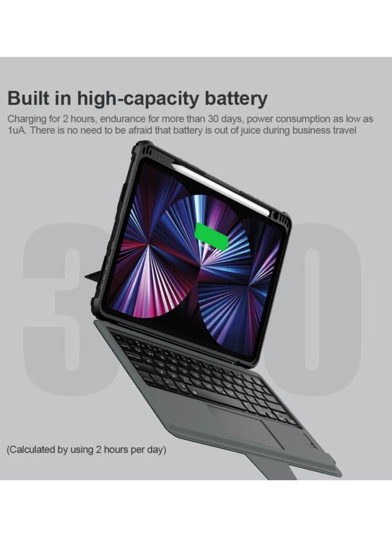 Nillkin - Nillkin Bumper Combo Keyboard Case Compatible with Apple iPad Air 2022 Air 5-Apple iPad Air 10.9 2020 with Magic Trackpad Built-in Pencil Holder Detachable Keyboard Sliding Camera Cover - Image 1