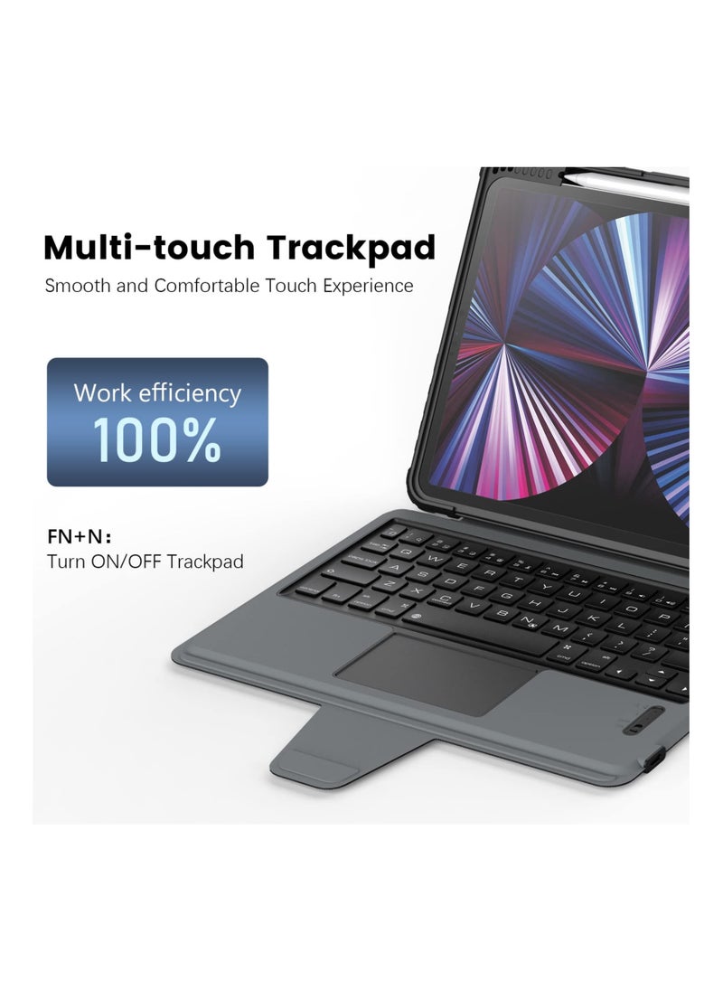 Nillkin - Nillkin Bumper Combo Keyboard Case Compatible with Apple iPad Air 2022 Air 5-Apple iPad Air 10.9 2020 with Magic Trackpad Built-in Pencil Holder Detachable Keyboard Sliding Camera Cover - Image 1