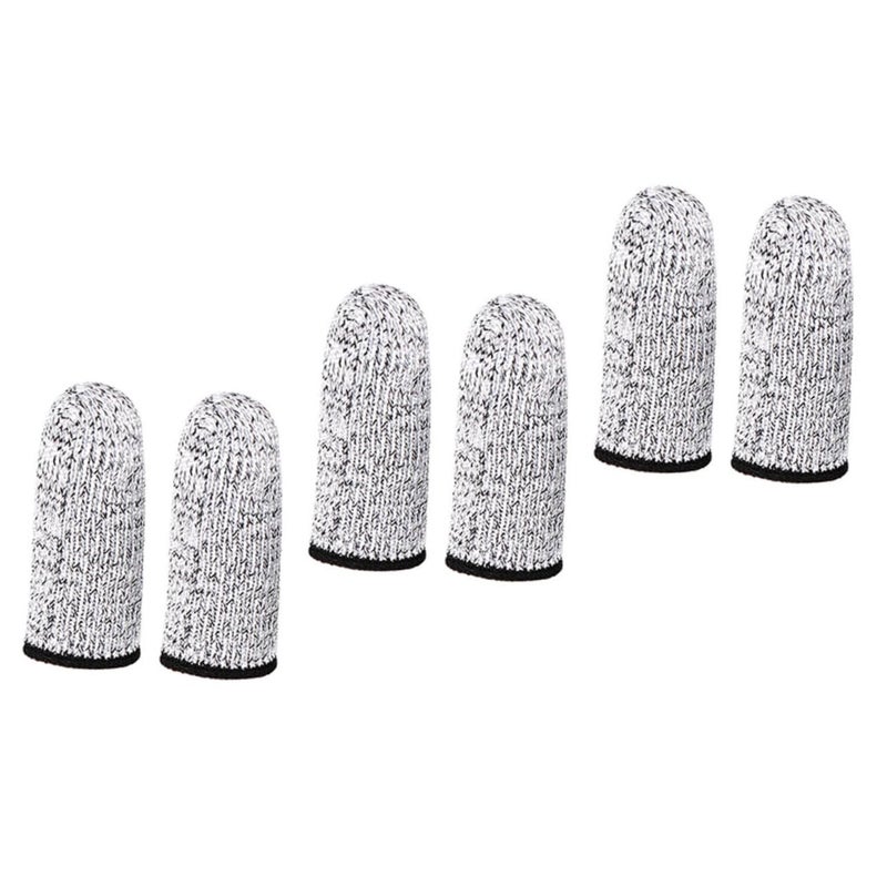 أكمام الأصابع الرمادية المضادة للقطع مع حماية يدوية مطاطية وأغطية للألعاب - Image 2