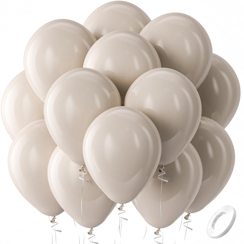 Bezente Light Brown Balloons Latex Party Balloons 100 Pack 12 inch Round Helium Tan Boho Neutral Vanilla khaki Brown Balloons for Graduation Woodland Safari Theme Jungle Wedding Party Decorations - Image 3
