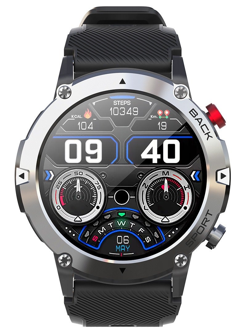 RollsTimi  Smart Watches for Men Women, Military Smartwatch with Bluetooth Call IP68 Waterproof 1.32" HD Rugged Tactical Fitness Watch Tracker Heart Rate Monitor  - Image 1