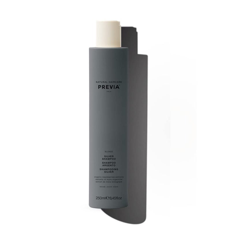 PREVIA Blonde Silver Shampoo Prevents Color Fading Anti Dandruff Boosts Shine Natural Hydrating Shampoo for Blonde Gray and White Hair Sulfate Free Paraben Free Vegan and Color Enhancing 845 oz