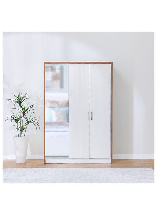 DANUBE HOME Gordion 3 Door Wardrobe Closet For Hanging Clothes Extra Sturdy Rack Storage Organiser Space Saving Cabinets For Bedroom L 149 x W 60 x H 220 cm Light Cream  - Image 1