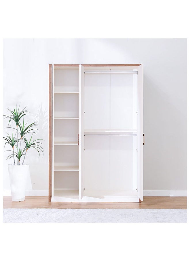 DANUBE HOME Gordion 3 Door Wardrobe Closet For Hanging Clothes Extra Sturdy Rack Storage Organiser Space Saving Cabinets For Bedroom L 149 x W 60 x H 220 cm Light Cream  - Image 2
