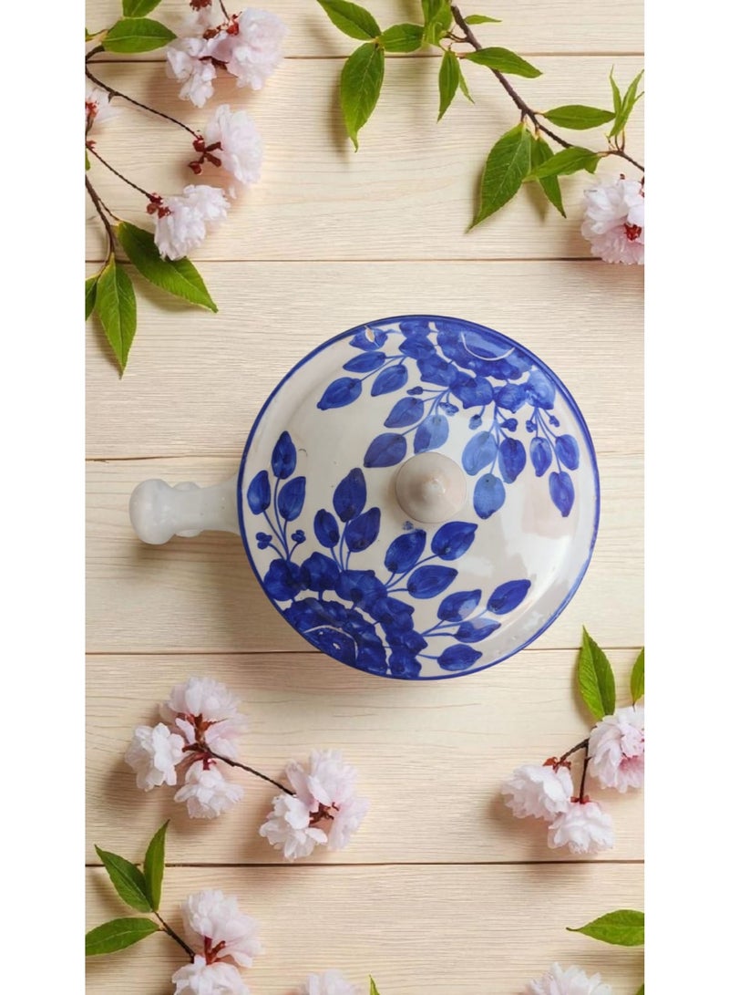 color zone pottery Casserole with lid made of ceramic and earthenware - oven and microwave safe. Withstands direct and indirect heat, flame or inside the oven. 17 cm - Image 1