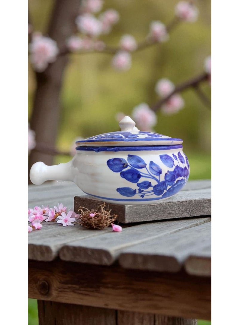 color zone pottery Casserole with lid made of ceramic and earthenware - oven and microwave safe. Withstands direct and indirect heat, flame or inside the oven. 17 cm - Image 4