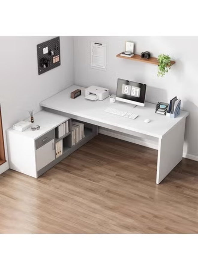 زي سي إم - هابي مكتب كمبيوتر على شكل حرف L مع طاولة دراسة مدمجة للمكتب المنزلي وركن غرفة نوم الطلاب 120 سم - Image 1