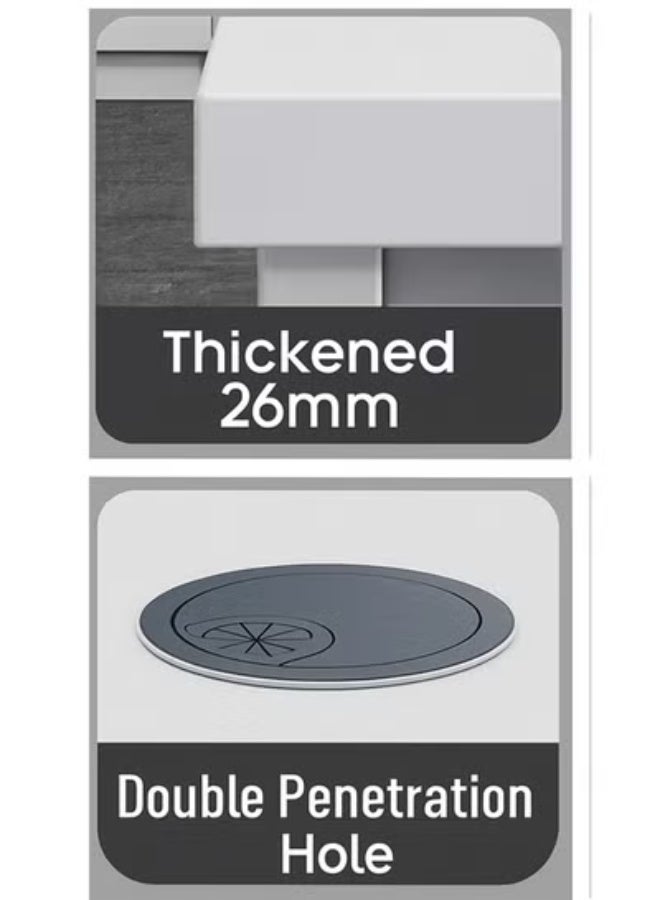 زي سي إم - هابي مكتب كمبيوتر على شكل حرف L مع طاولة دراسة مدمجة للمكتب المنزلي وركن غرفة نوم الطلاب 120 سم - Image 4