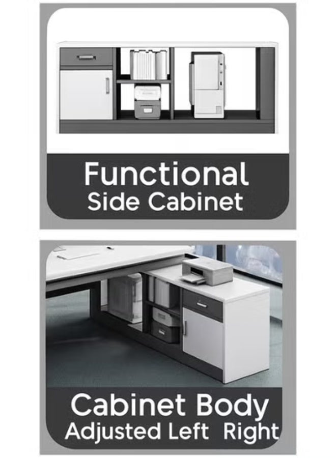 زي سي إم - هابي مكتب كمبيوتر على شكل حرف L مع طاولة دراسة مدمجة للمكتب المنزلي وركن غرفة نوم الطلاب 120 سم - Image 5
