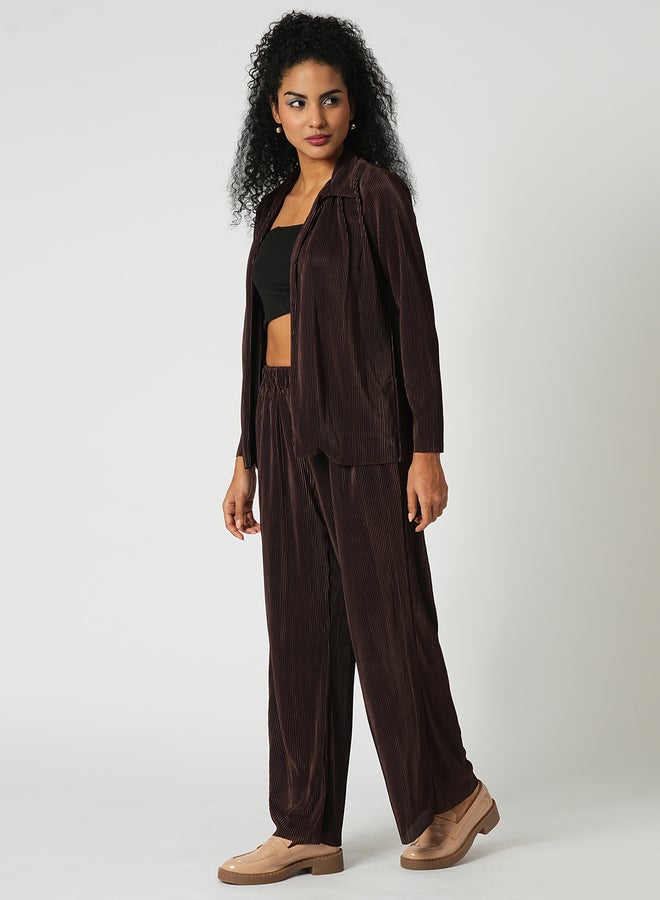 Globus Textured Striped Long Sleeve Shirt and Wide Leg Trousers Co-Ords - Image 2
