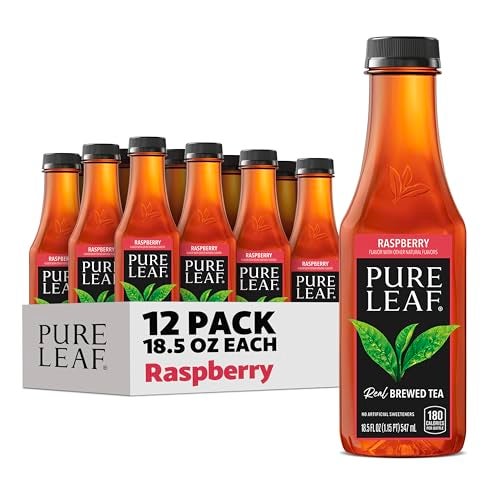 Pure Leaf Iced Tea Raspberry Real Brewed Tea 185 Fl Oz Bottles Pack of 12 - Image 1