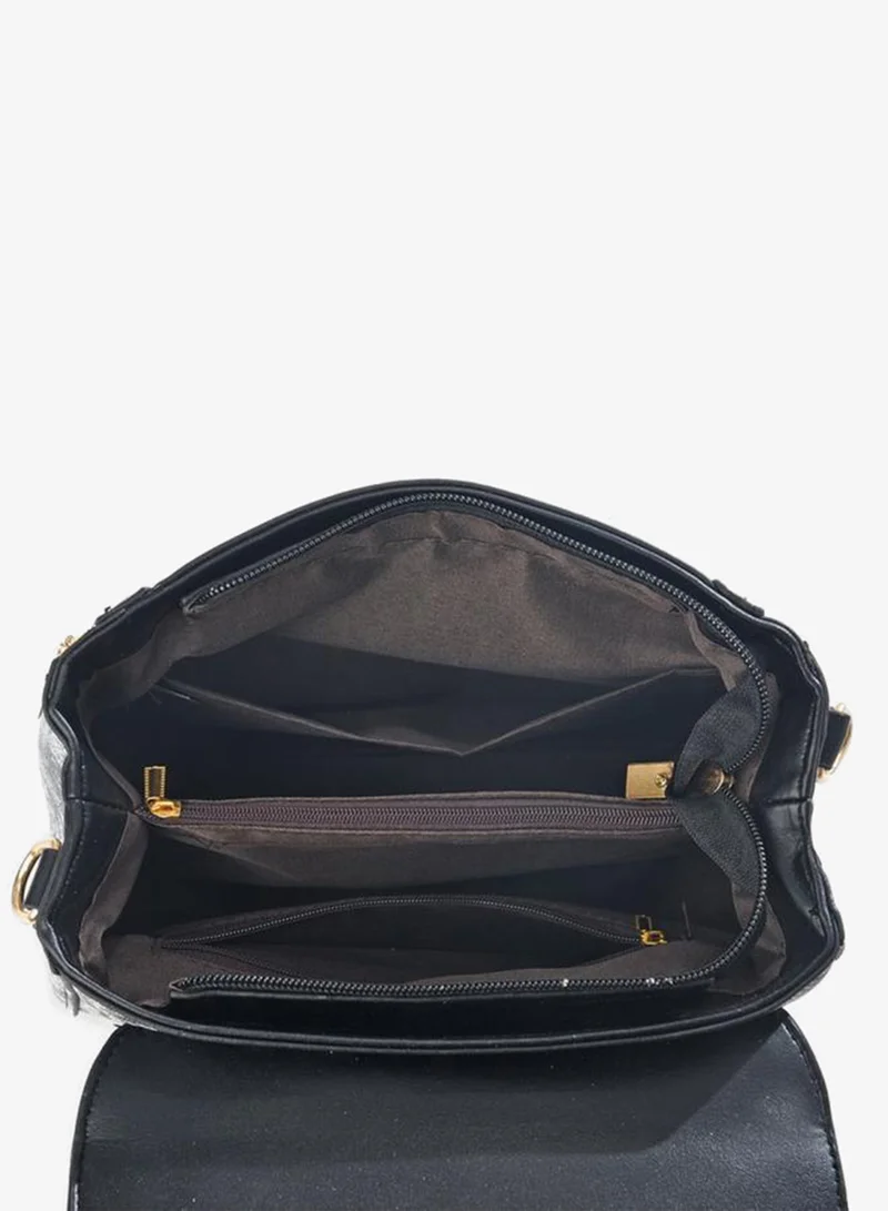 Take Two  All Over Print Zip Detail Handbag with Adjustable Strap for Women | Best Price UAE