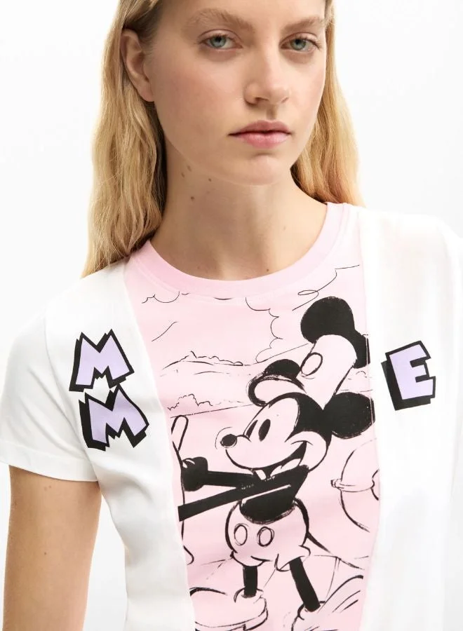 Desigual Multicolour Two-tone Mickey Mouse™ T-shirt for Women | Best Price UAE