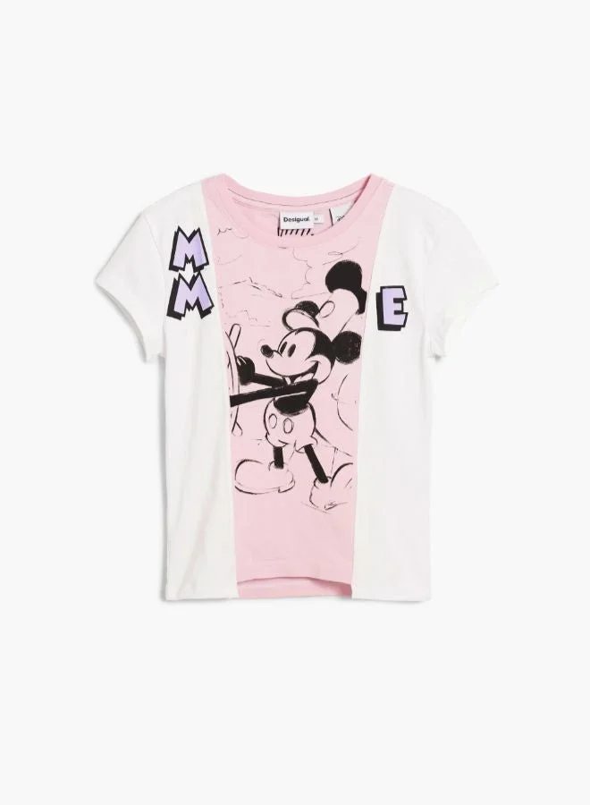 Desigual Multicolour Two-tone Mickey Mouse™ T-shirt for Women | Best Price UAE