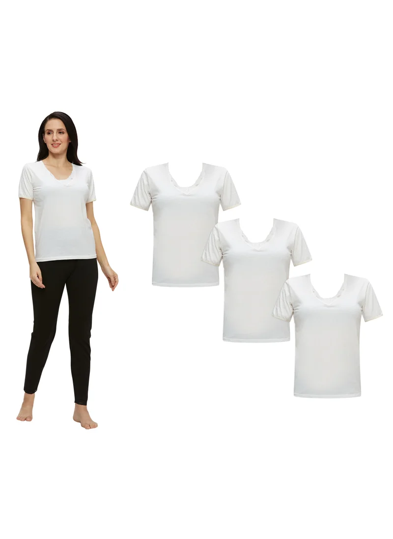 BYC WOMEN'S COTTON VEST (PACK OF 3) - WHITE
