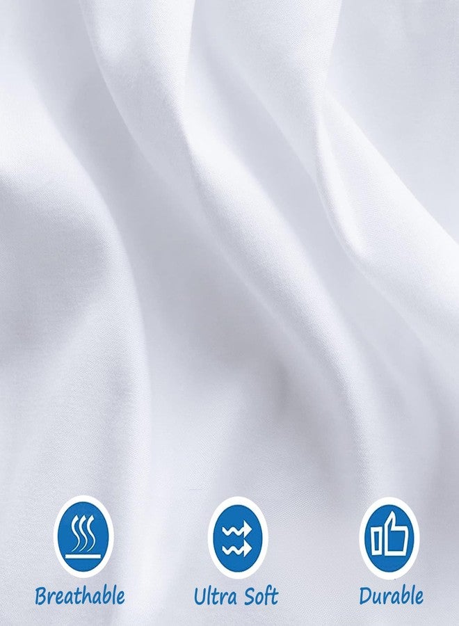 SKY BEDDINGS تنورة سرير مهد بيضاء 28" × 52" مع انخفاض 14" - تنورة مهد مزخرفة مع زوايا مقسومة - تنورة سرير ناعمة لمهد الأطفال القياسي للأولاد أو البنات - Image 5
