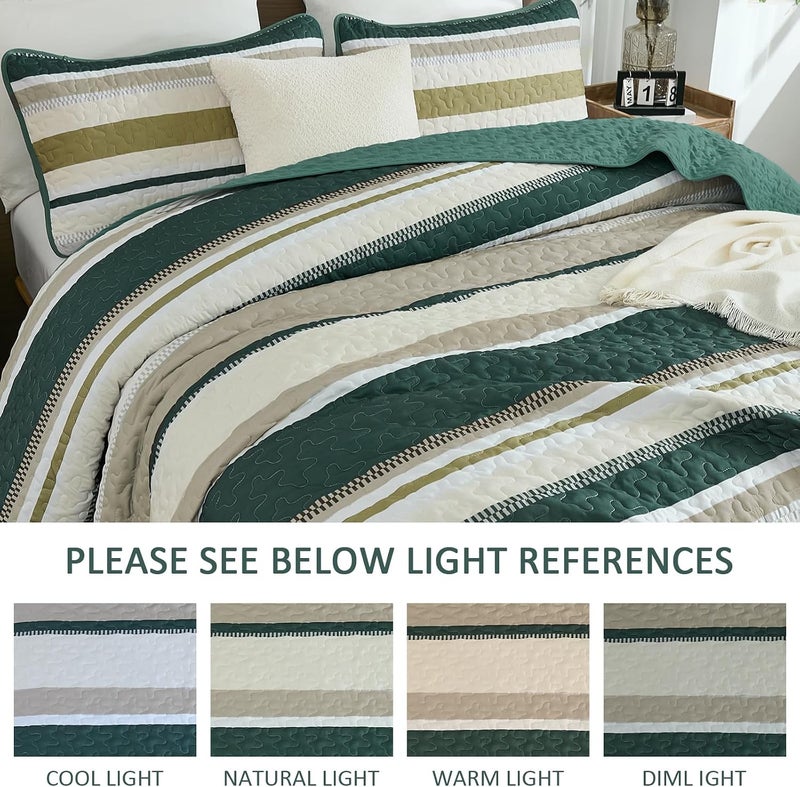 WONGS BEDDING مجموعة بطانيات من WONGS لحجم كينغ سايز، بطانية بألوان سوداء وصفراء مخطوطة، مجموعات أغطية صيفية، تتكون من 3 قطع، بطانيات خفيفة بألوان زرقاء وبنية، مقاس 110" × 90". - Image 4