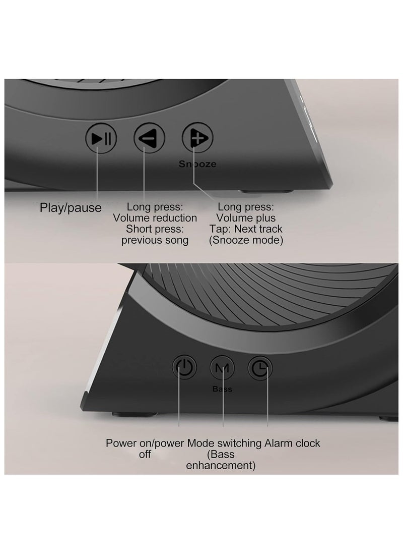 General - Smart Speaker with Clock 3 in 1 Bluetooth Speaker with Digital Alarm Clock Wireless Charger FM Radio Hands-Free Call and Phone Holder Wireless Speaker - Image 1