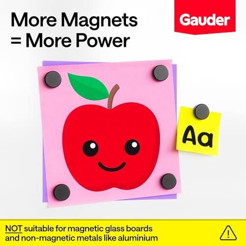GAUDER Magnets for Whiteboard, Fridge & Bulletin Board - Strong Round Magnetic Discs - Black Magnets for Crafts (62 Pieces - 0.7" x 0.2") - Image 3