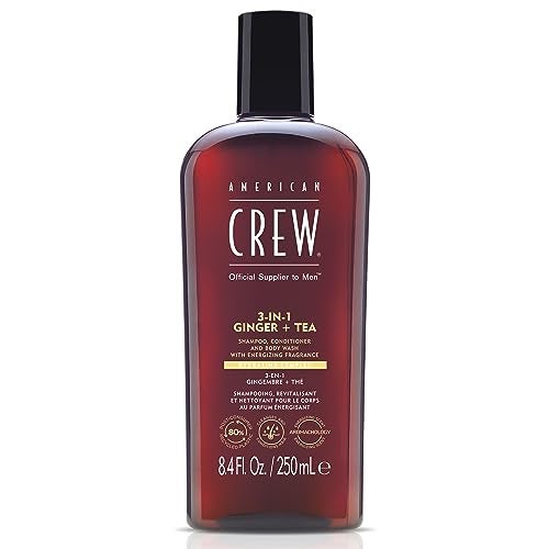 شامبو وبلسم وغسول الجسم من AMERICAN CREW 3 في 1 بنكهة شاي الزنجبيل 84 أونصة سائلة عبوة من 1