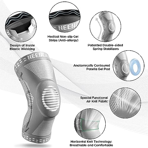 NEENCA Professional Knee Brace for WomenMen Knee Support with Patella Pad Side Stabilizers Compression Knee Sleeve for Knee Joint Pain Meniscus Tear ACL PCL Runner Workout FSAHSA Approved - Image 5