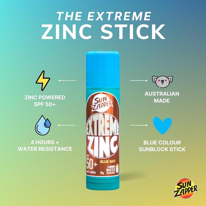 Sun Zapper Zinc Stick Tan Light Skin Tinted Sunblock Stick SPF 50 Zinc Oxide Sunscreen for Face Mineral Sun Cream Made in Australia - Image 2