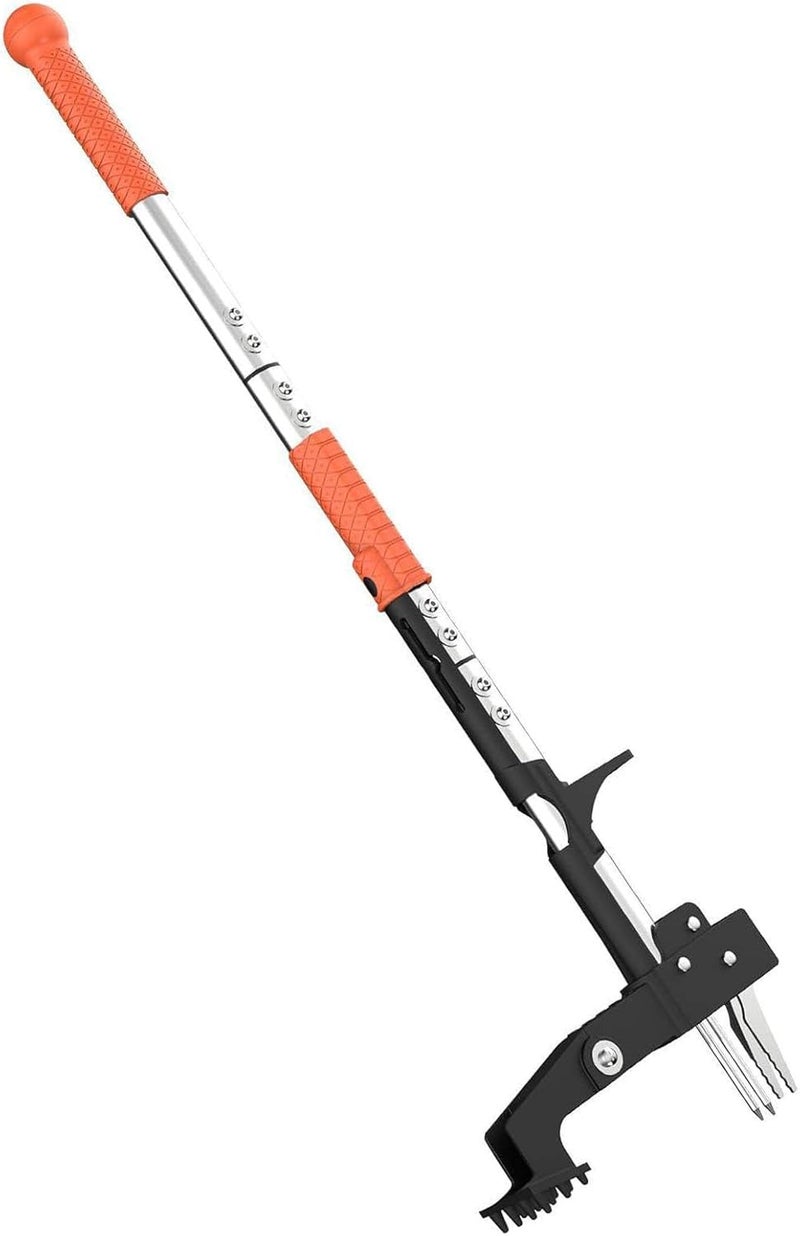 LiebeWH Weeds Puller Tool, Stand Up Garden Weeder with 39.37in Ergonomic Handle and 4 Stainless Steel Claws for Root Removal - Image 1