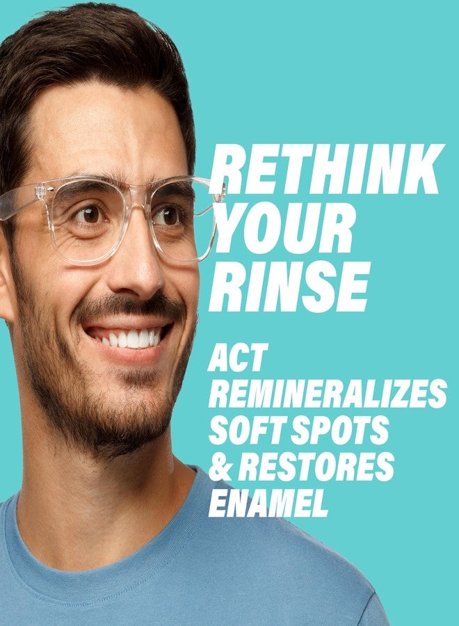 ACT Restoring Zero Alcohol Fluoride Mouthwash 33.8 fl. oz. Strengthens Tooth Enamel, Mint Burst - Image 3