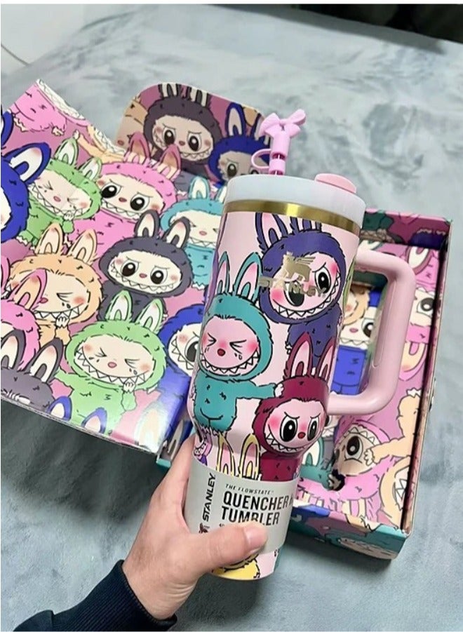 Stanley Stanley × Labubu Limited Edition Collab Tumbler – 40oz Insulated Travel Cup, Cute Collectible Design - Image 1