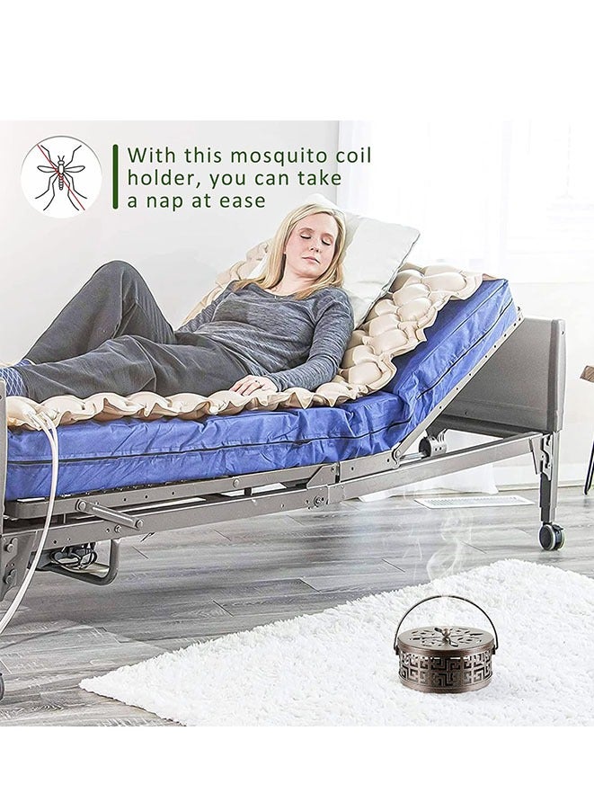 Muyixin 2 حزمة من حامل لفائف البعوض المعدنية مع مقبض مبخرة ملف محمولة لتزيين حديقة المنزل - Image 2