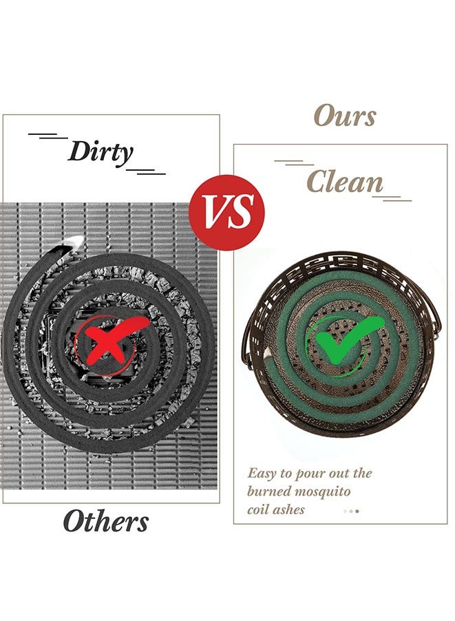 Muyixin 2 حزمة من حامل لفائف البعوض المعدنية مع مقبض مبخرة ملف محمولة لتزيين حديقة المنزل - Image 3