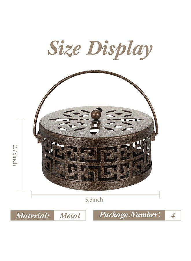 Muyixin 2 حزمة من حامل لفائف البعوض المعدنية مع مقبض مبخرة ملف محمولة لتزيين حديقة المنزل - Image 5