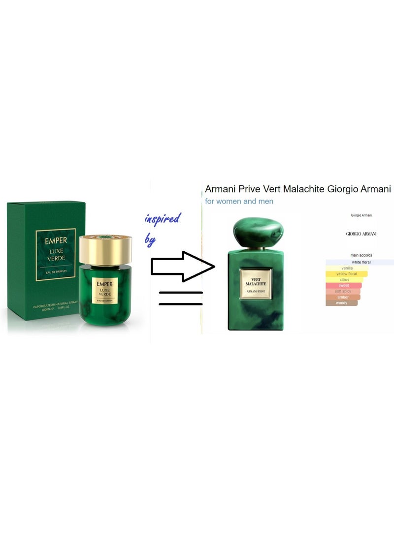 Luxe verde Eua de Parfum For Unisex - 100ml( Armani Prive Vert Malachite )