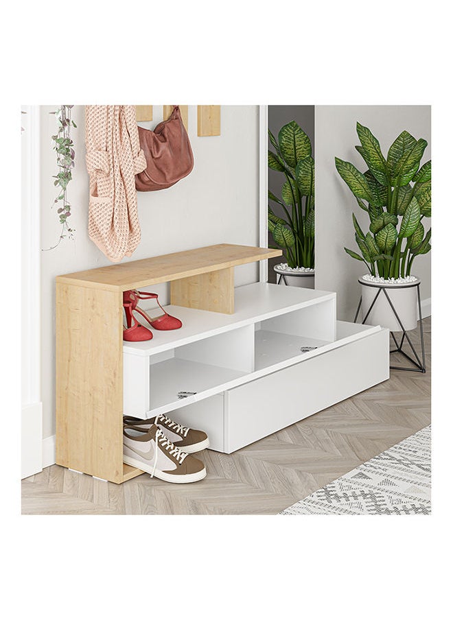 Mourah Home Ramda Hall Stand & Shoe Cabinet - 8 Pairs - White/Oak - 2 Years Warranty  - Image 3