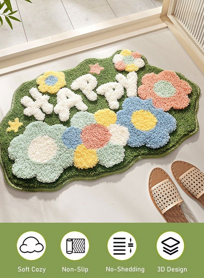 Reelyo Bathroom Rugs, Bath Mats for Bathroom Non-Slip, Super Soft and Water Absorbent, Machine Washable Bath Mats Floral Pattern Design Area Rug for Bathroom Floor, Tub, Shower and Home Decor Accessories - Image 1
