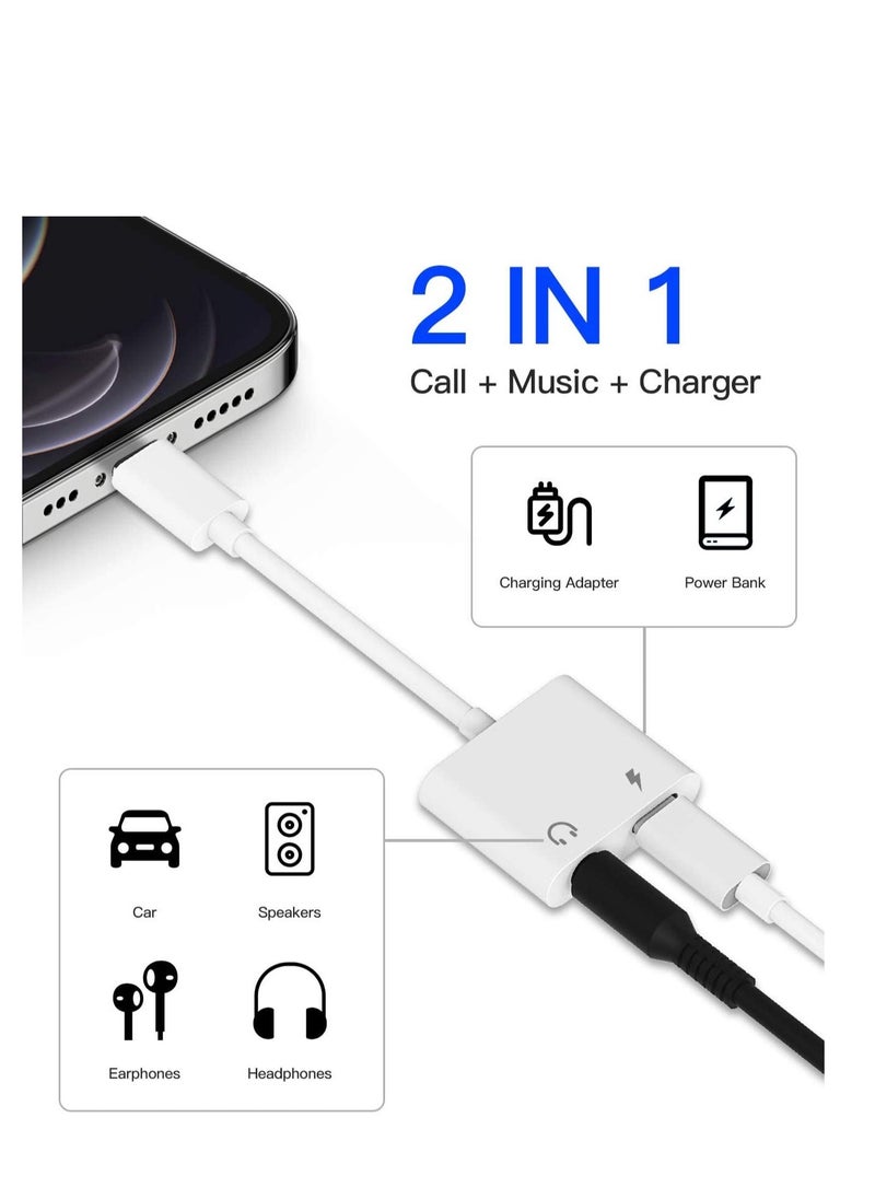 Ntech - Ntech 2 IN 1 Headphone Adapter Jack Lightning to 3.5mm AUX Cord Splitter for iPhone 7, 7plus, 8, X and any lightning device runs iOS 10 or later - Image 1