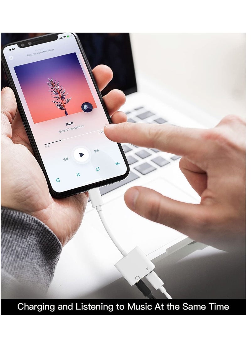 Ntech - Ntech 2 IN 1 Headphone Adapter Jack Lightning to 3.5mm AUX Cord Splitter for iPhone 7, 7plus, 8, X and any lightning device runs iOS 10 or later - Image 1