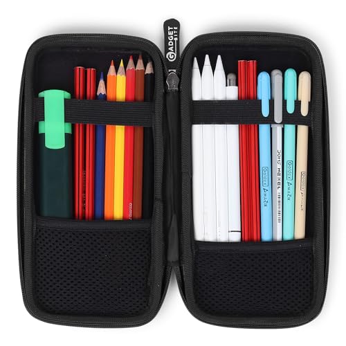 GadgetBite EVA Pencil Case Pen Pouch Holder Bag Stationery Box Large Storage EVA Hard Shell for School Supplies Office Stuff (Medium)-Black - Image 5