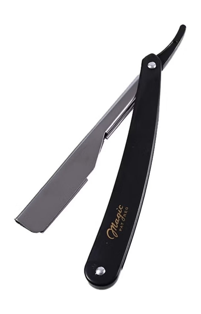 ماكينة حلاقة يدوية للرجال من الستانلس ستيل بتصميم كلاسيكي قديم قابل للطي – متينة وعملية للحلاقة الدقيقة والأنيقة - Image 1