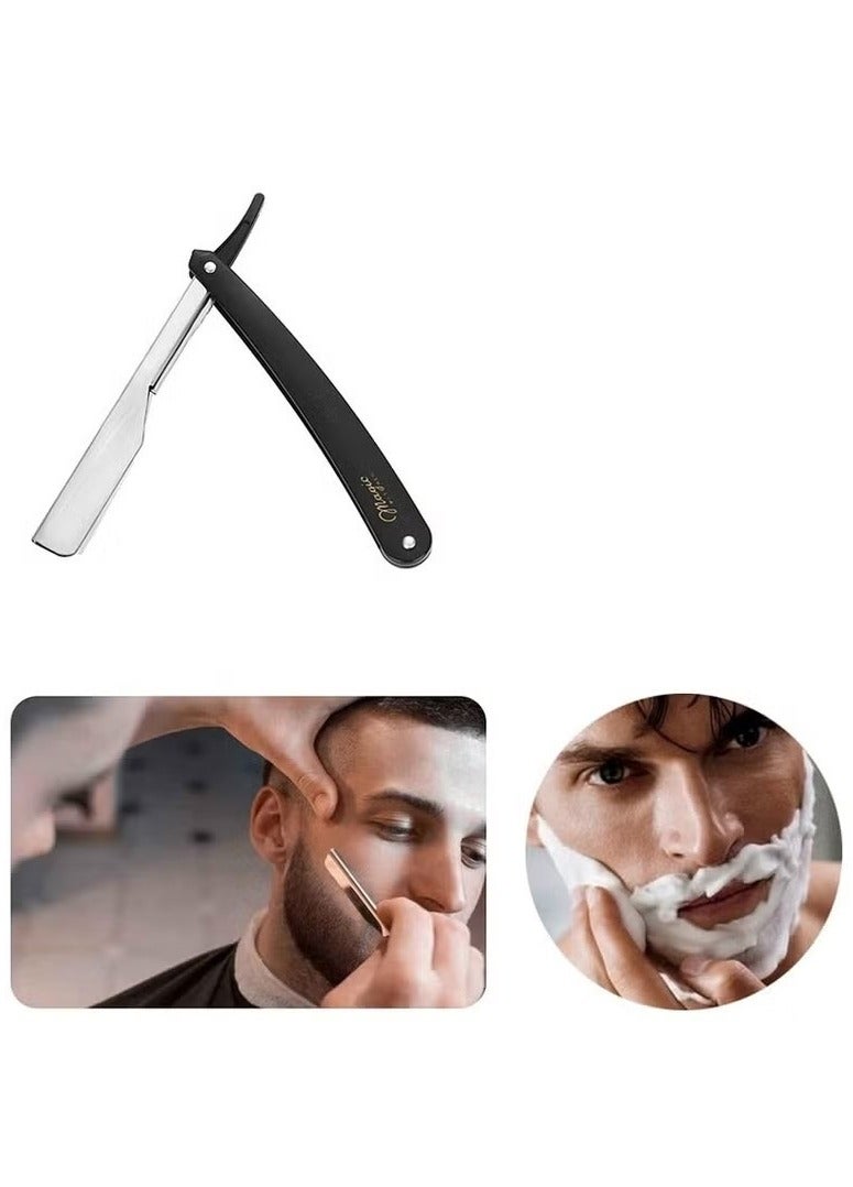 ماكينة حلاقة يدوية للرجال من الستانلس ستيل بتصميم كلاسيكي قديم قابل للطي – متينة وعملية للحلاقة الدقيقة والأنيقة - Image 3