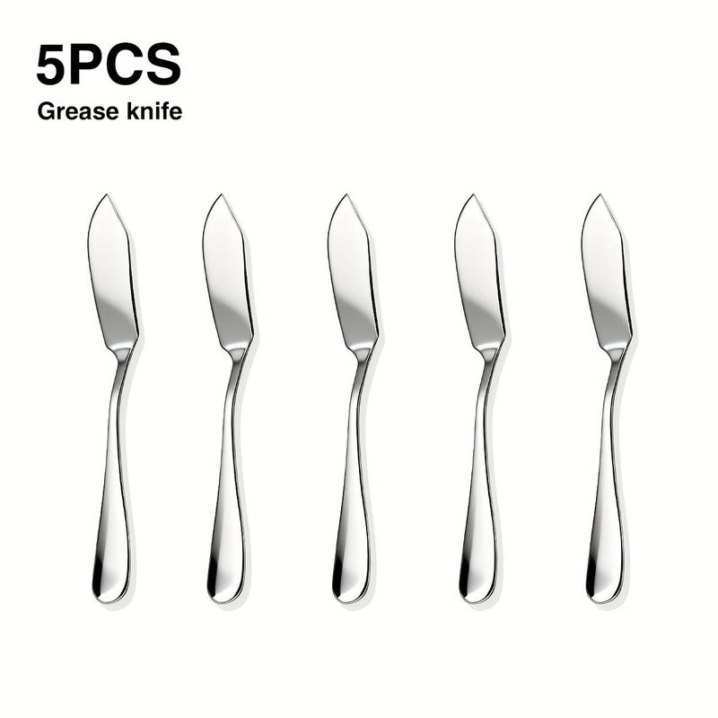 5 Pcs Golden Stainless Steel Butter Knife Set Cream Spatula Breakfast Toast Jam Spreader Cheese Knife Durable Kitchen Utensils 5.71 Inch - Image 4