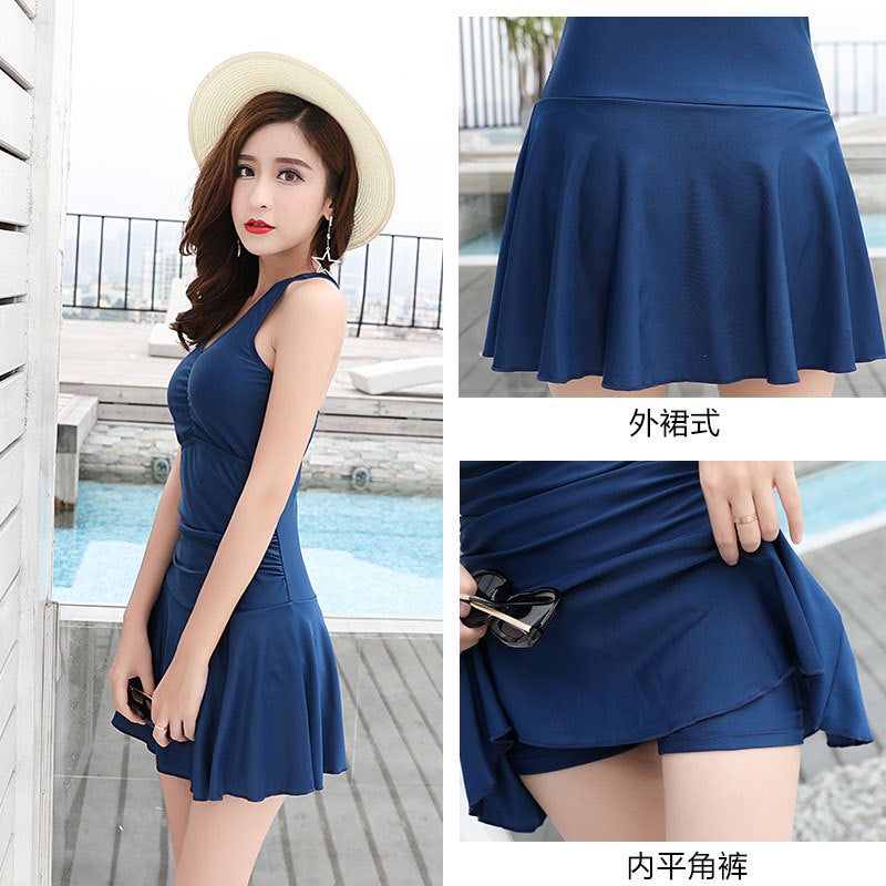 2023 Korean Style One-Piece Swimsuit Plus Size Slimming Wine Red  - Image 4