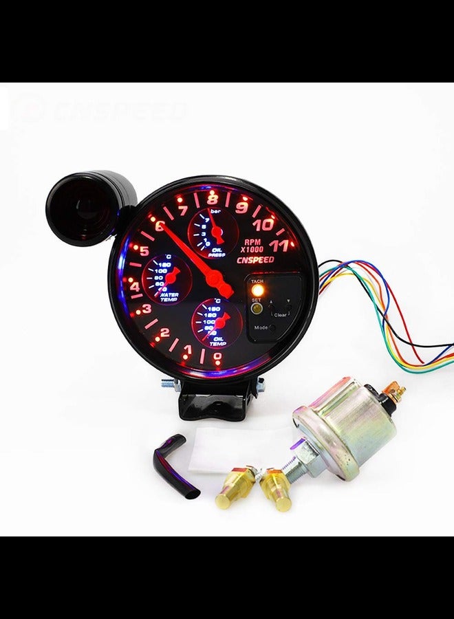 Generic Tachometer RPM Meter w/Shift Light Oil Press Water Oil Temp Gauge  - Image 5