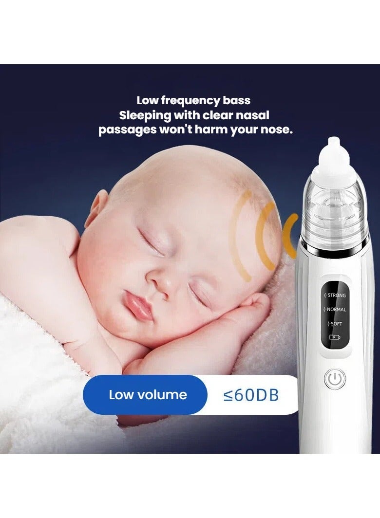 Electric Infant Nose Cleaner USB Charged 3 Suction Modes Equipped with Soft Replaceable Nose Tips - Image 2