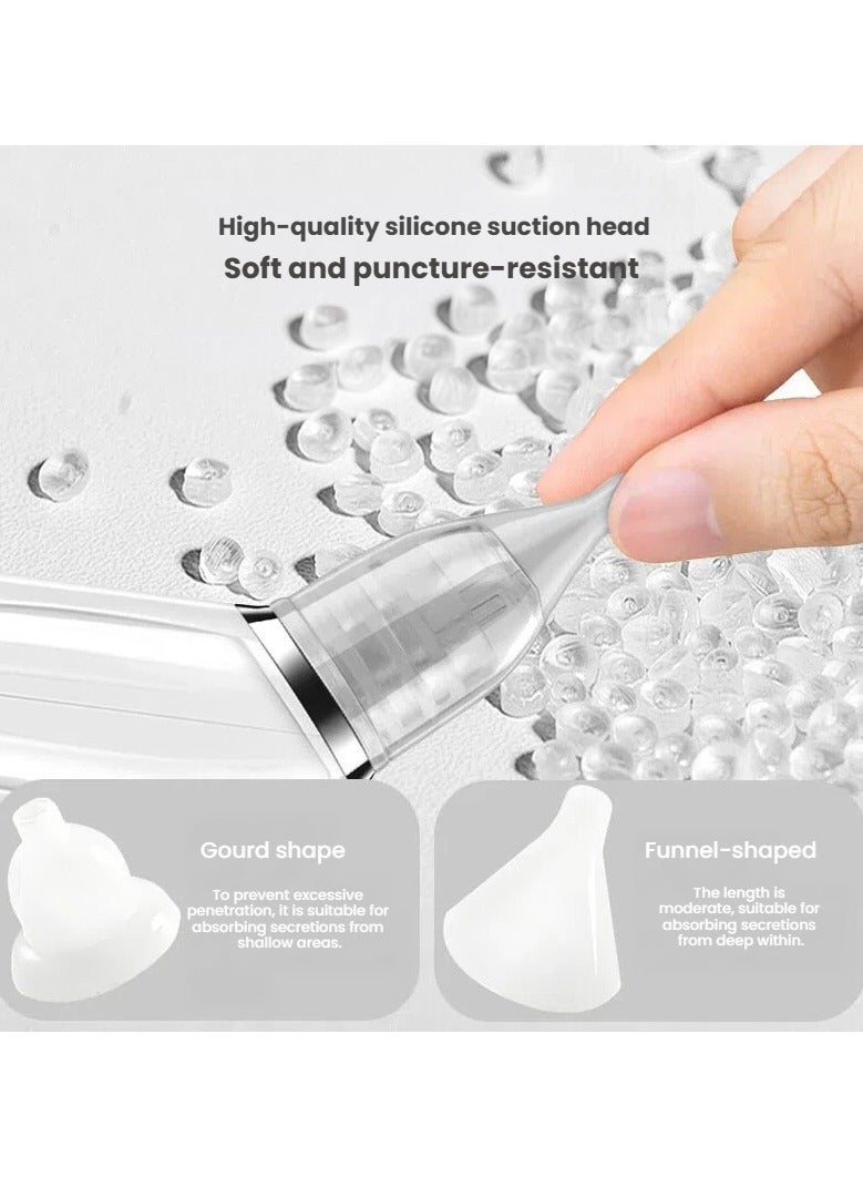 Electric Infant Nose Cleaner USB Charged 3 Suction Modes Equipped with Soft Replaceable Nose Tips - Image 4