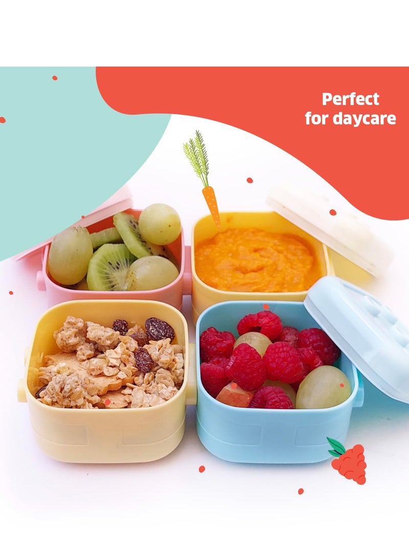 DOOKOO 4 PCS Baby Food Containers, Reusable Infant Food Storage Jars, Small Snack Container with Lids for Infant u0026 Babies, Microwave u0026 Dishwasher Friendly - Image 3